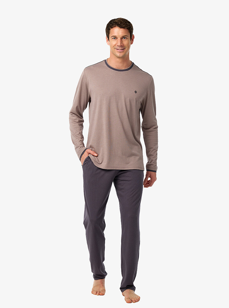 Erkek Pijama Takımı 40976 - Vizon - 1