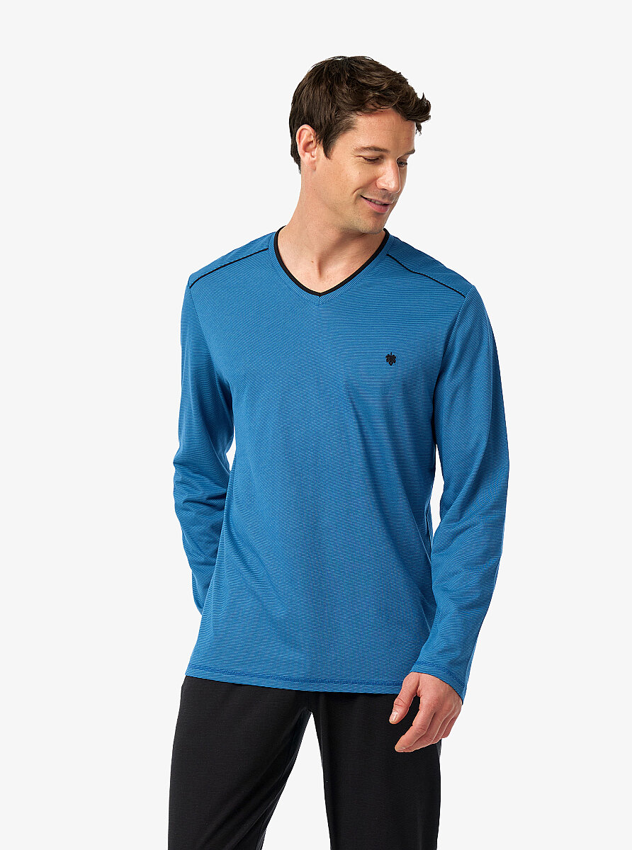 Erkek Pijama Takımı 40977 - Mavi - 5