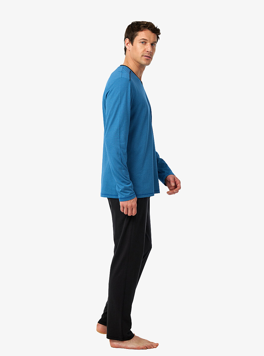 Erkek Pijama Takımı 40977 - Mavi - 2