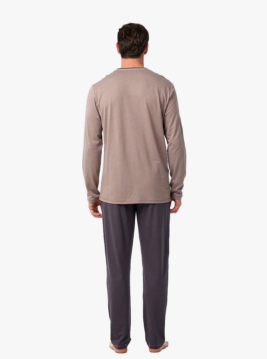 Erkek Pijama Takımı 40977 - Vizon - 4