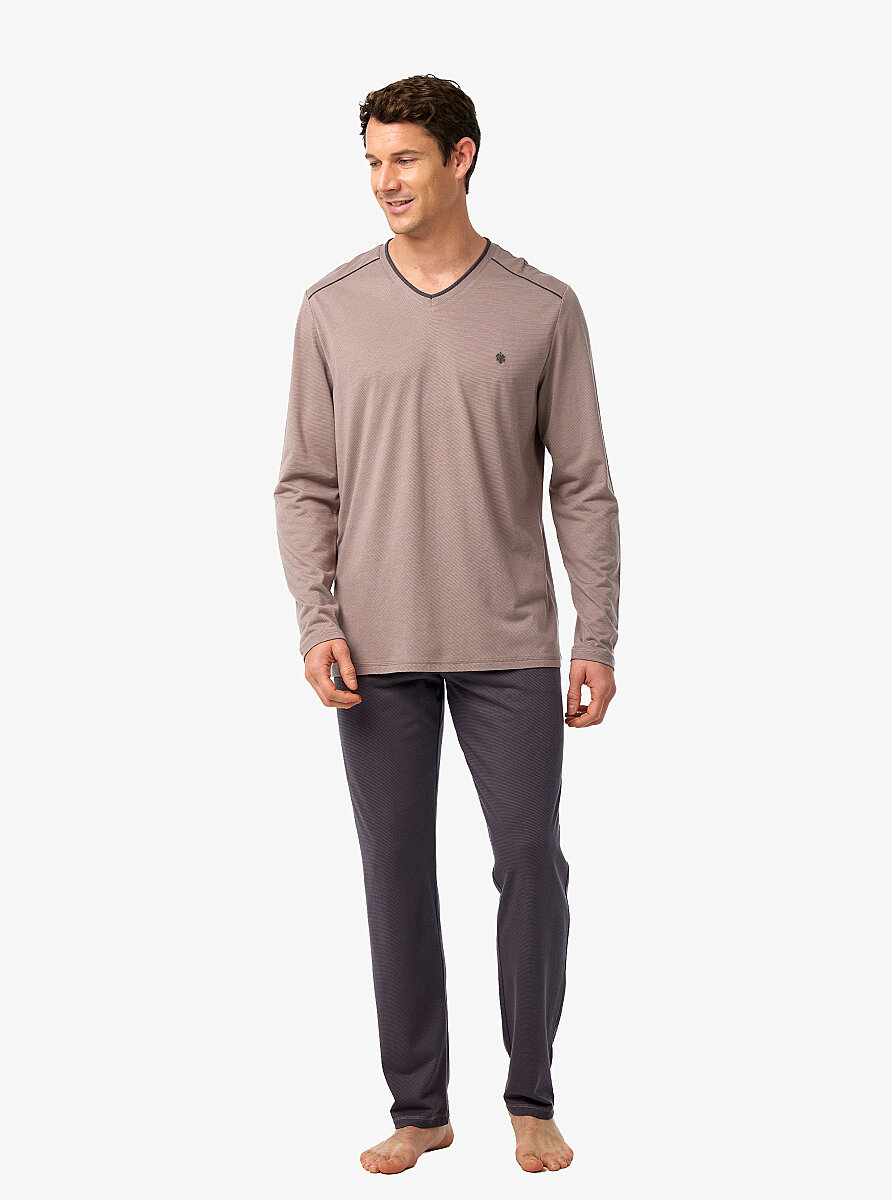 Erkek Pijama Takımı 40977 - Vizon - Blackspade