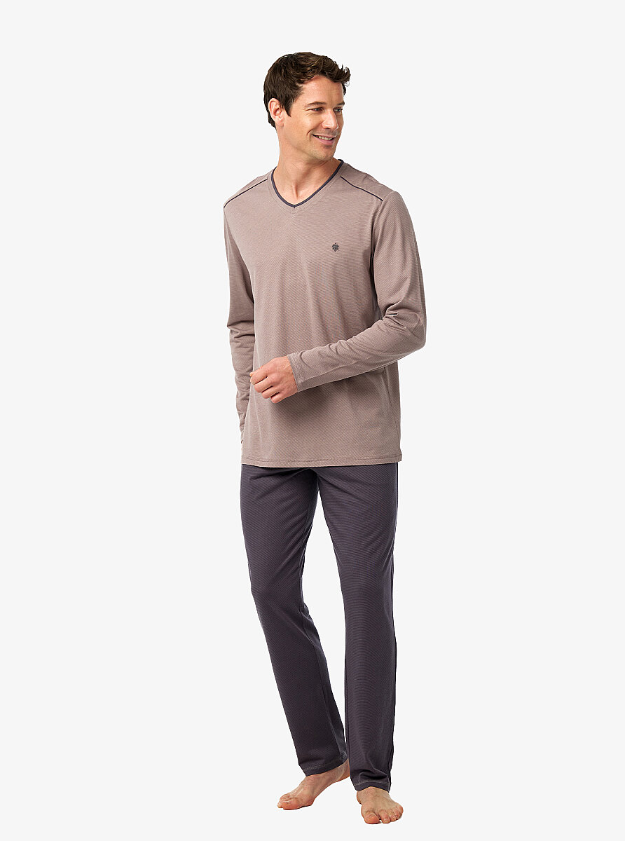 Erkek Pijama Takımı 40977 - Vizon - 3