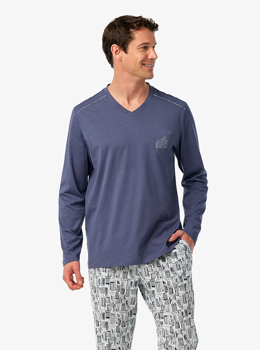 Erkek Pijama Takımı 40994 - İndigo - Blackspade