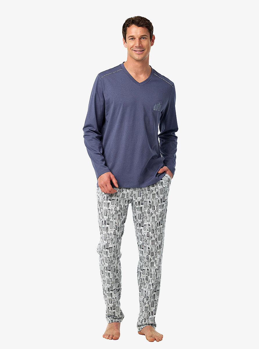 Erkek Pijama Takımı 40994 - İndigo - 3