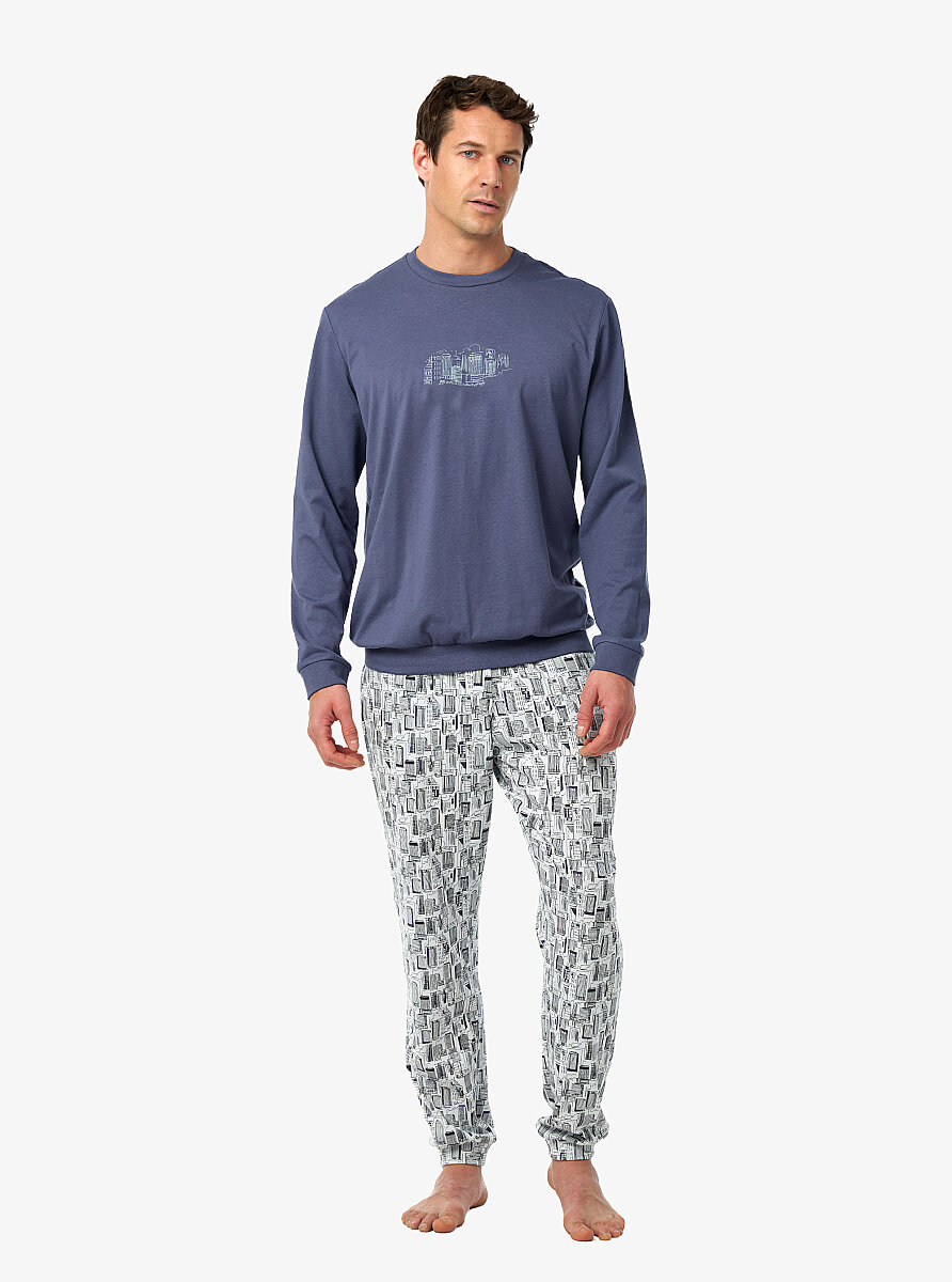Erkek Pijama Takımı 40995 - İndigo - 5