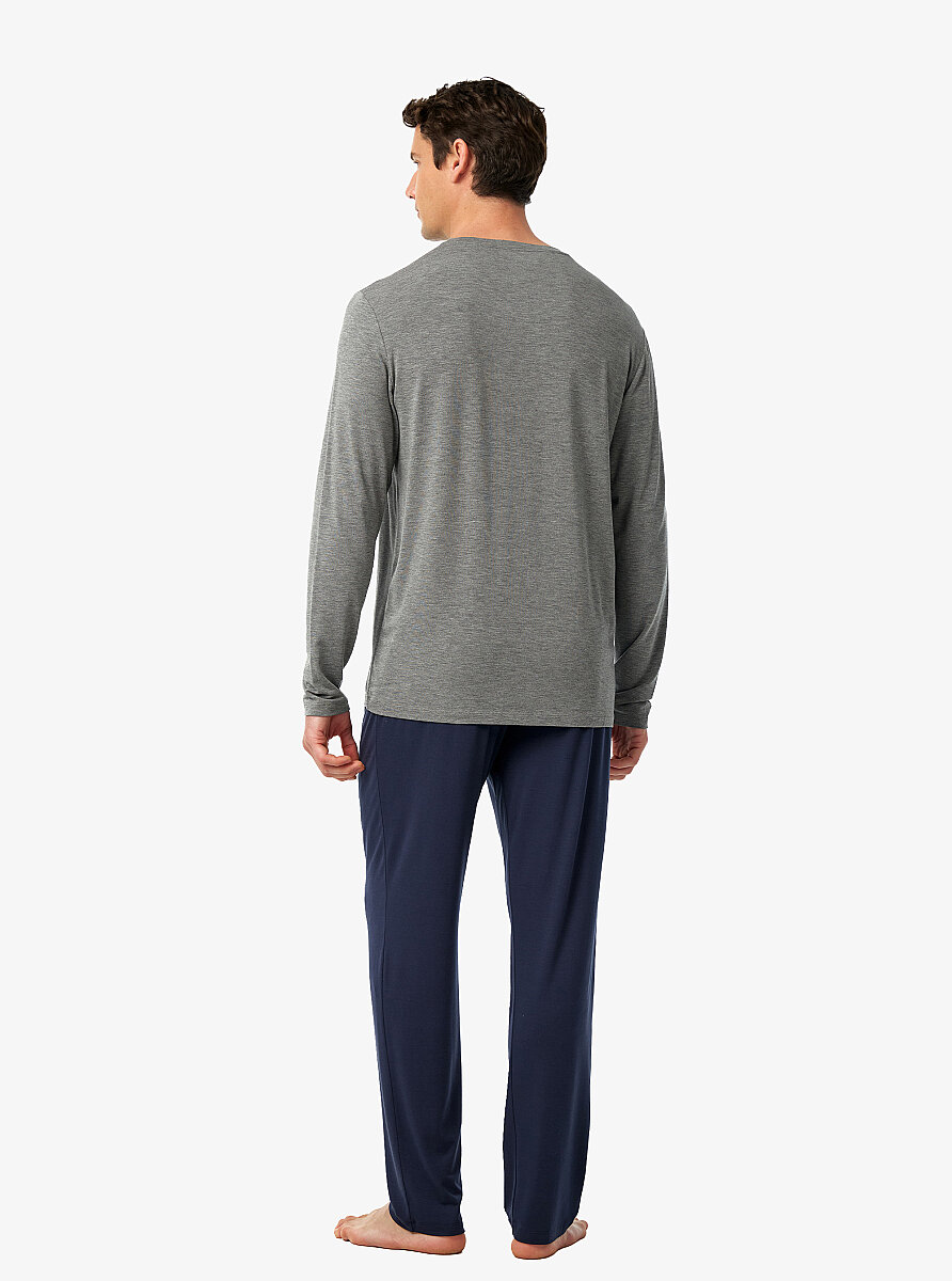 Erkek Pijama Takımı 41043 - Gri Melanj