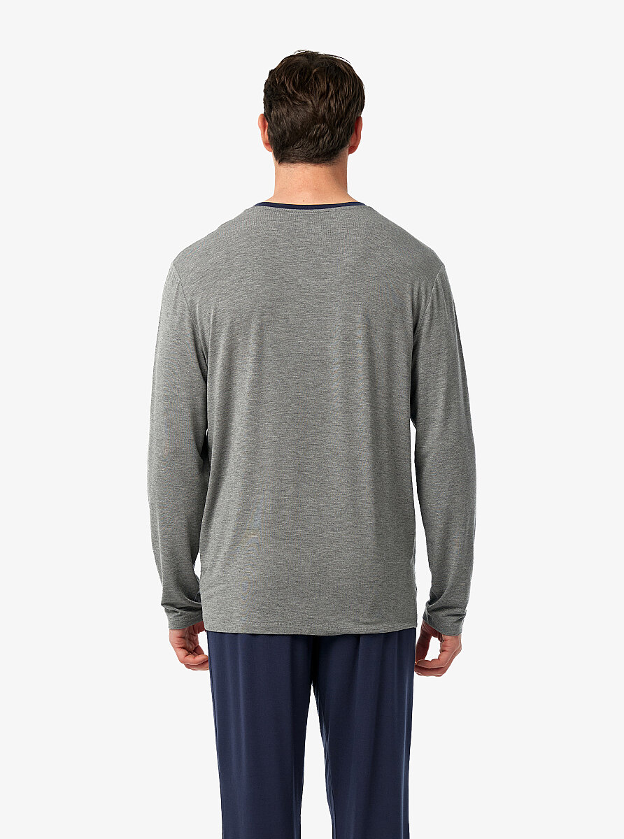 Erkek Pijama Takımı 41044 - Gri Melanj - 5