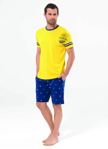 Erkek Pijama Takımı 7503 - Sarı - 1