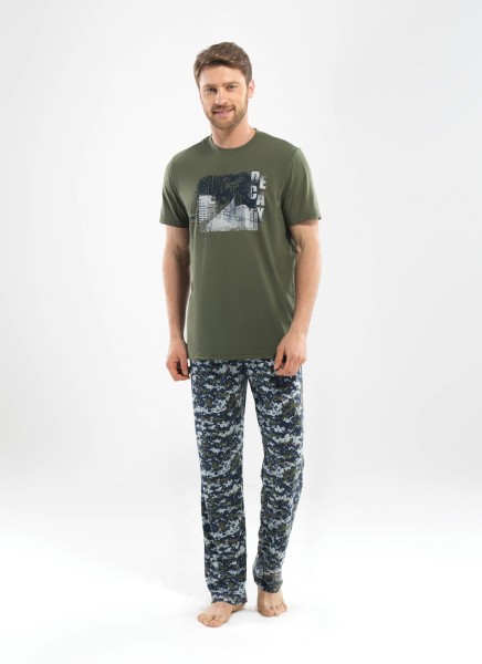 Erkek Pijama Takımı - 7835 - Yeşil - 1
