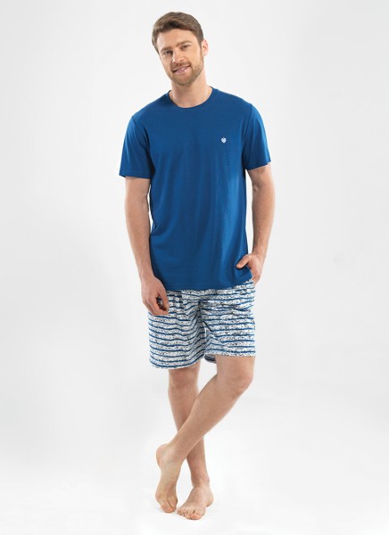 Erkek Pijama Takımı 7858 - Mavi - 1