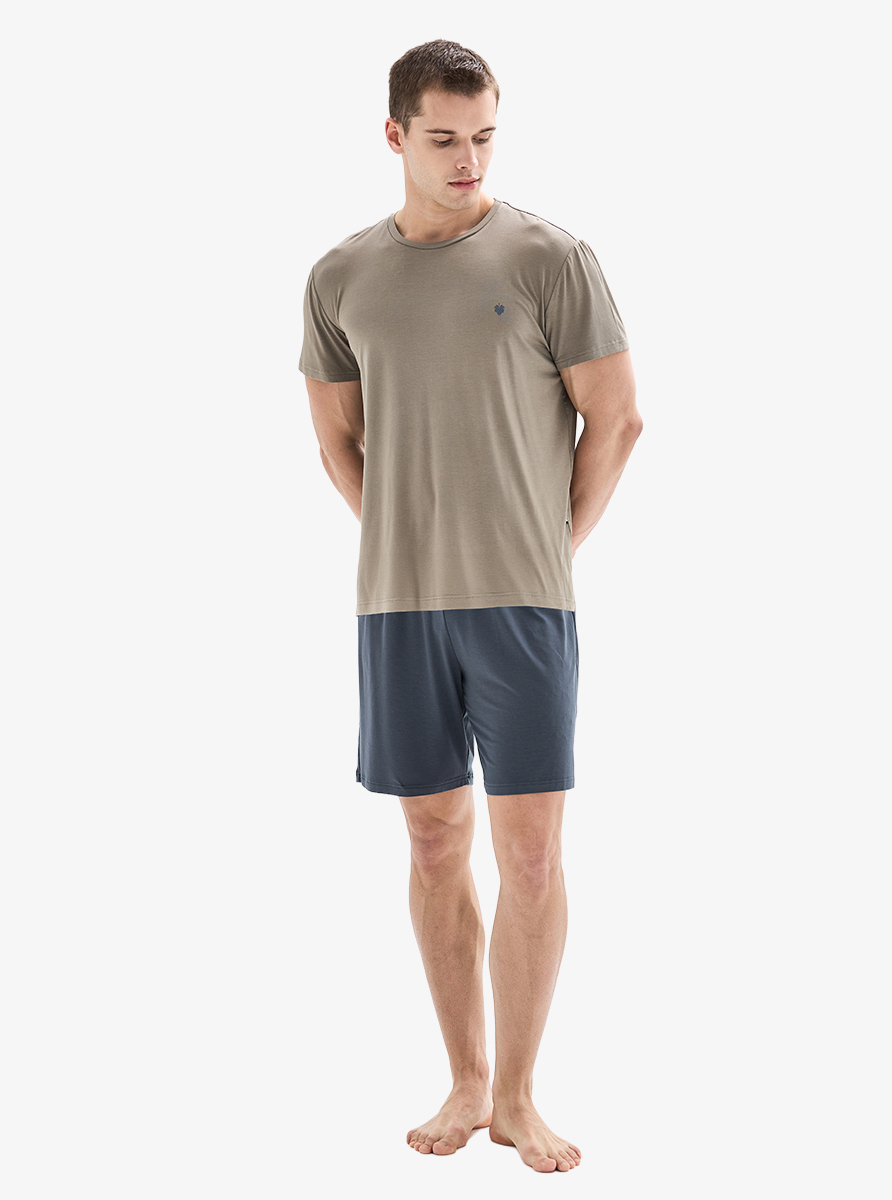 Erkek Pijama Takımı Şortlu 40884 - Yeşil - 3