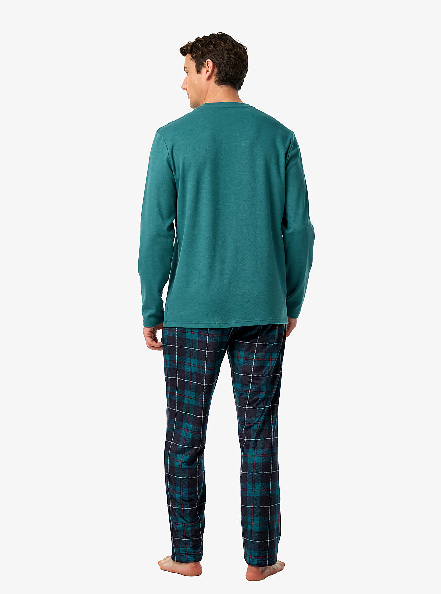 Erkek Polar Pijama Takımı 40978 - Yeşil
