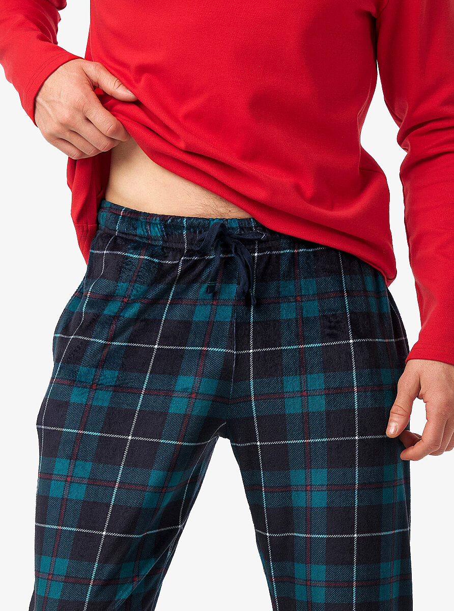 Erkek Polar Pijama Takımı 40979 - Kırmızı - 5