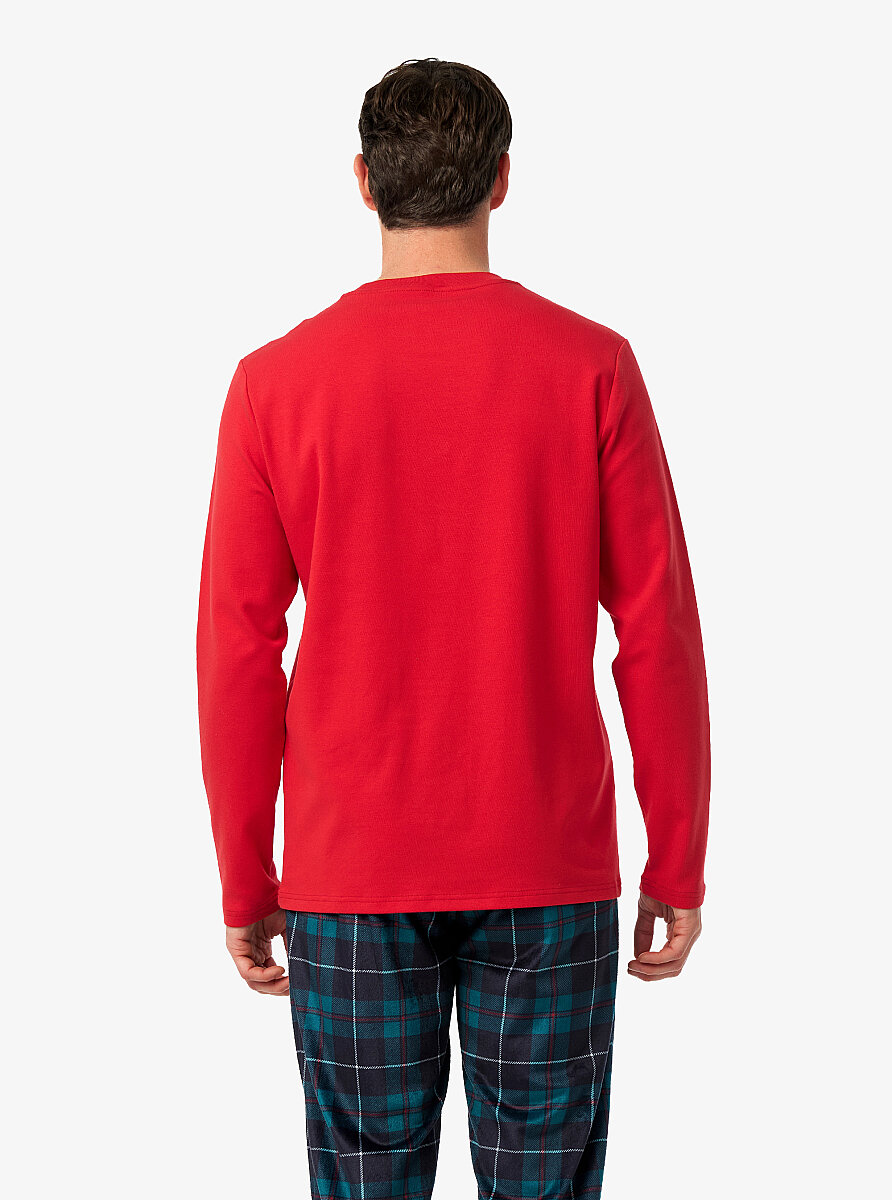 Erkek Polar Pijama Takımı 40979 - Kırmızı - 4