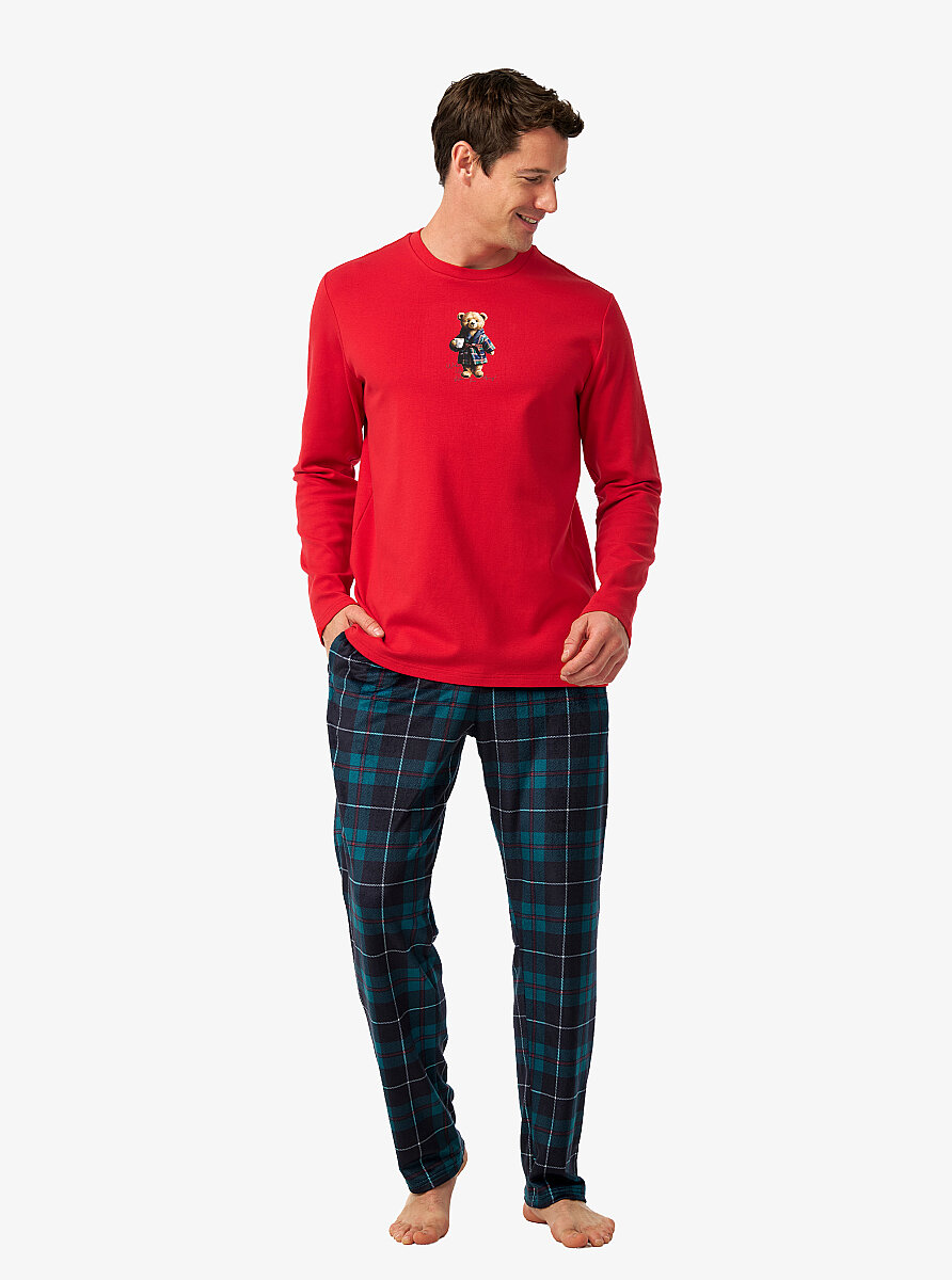 Erkek Polar Pijama Takımı 40979 - Kırmızı - Blackspade