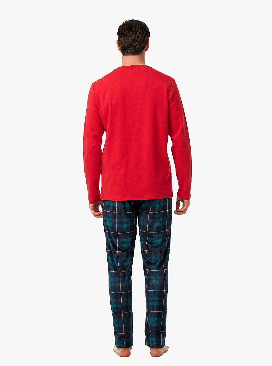 Erkek Polar Pijama Takımı 40979 - Kırmızı - Blackspade (1)