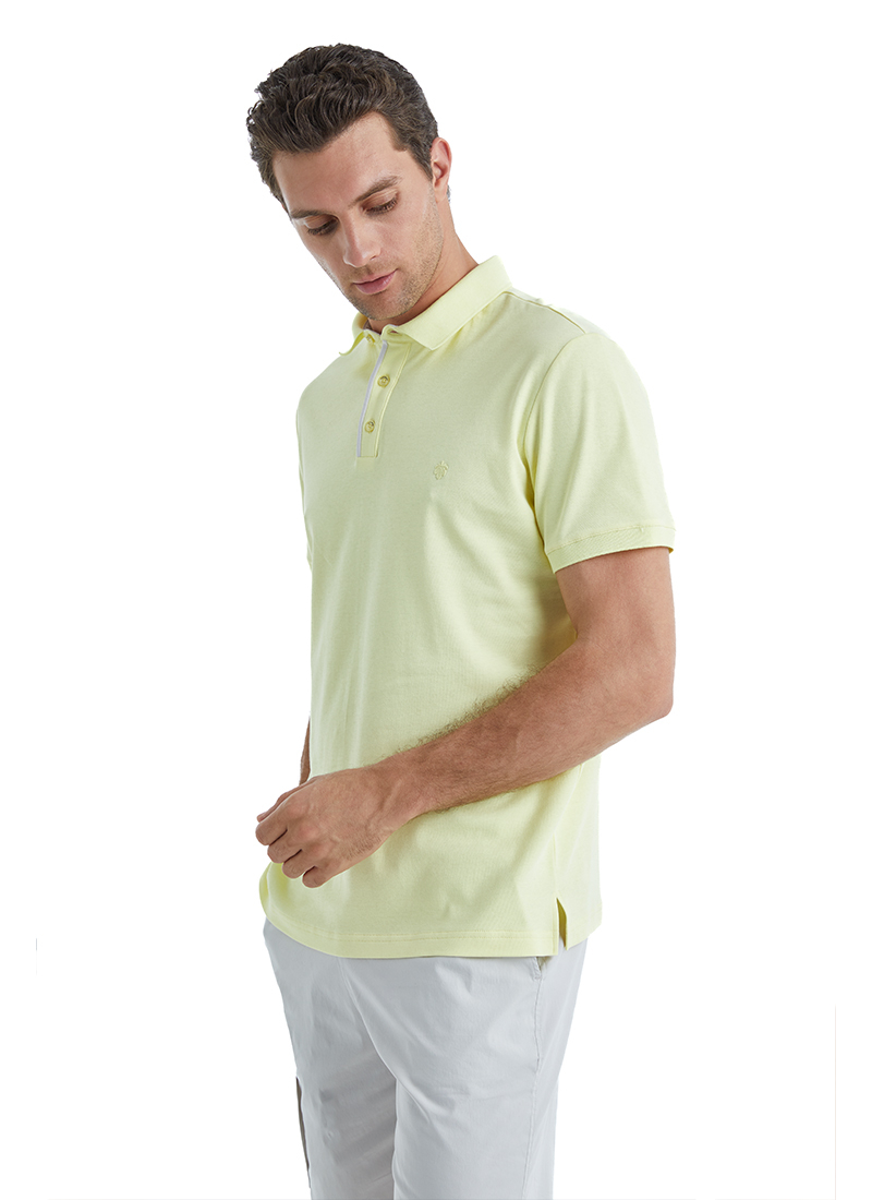 Erkek Polo T-Shirt 40527 - Sarı - Blackspade