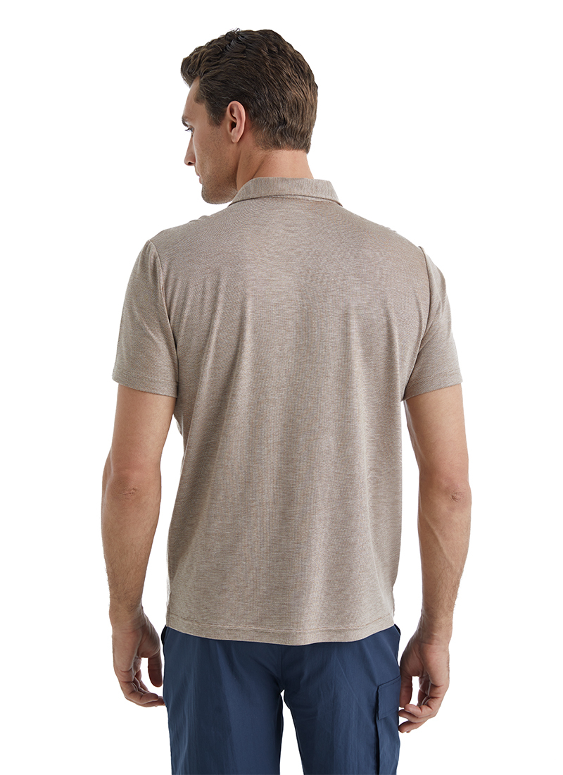 Erkek Polo Yaka T-Shirt 40509 - Kahverengi - 3