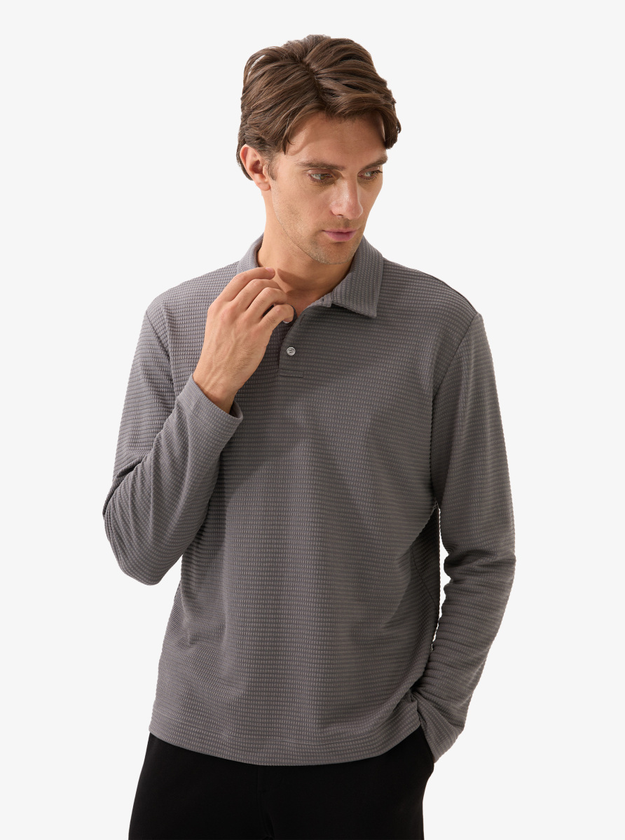 Erkek Polo Yaka T-Shirt 40821 - Antrasit - 3