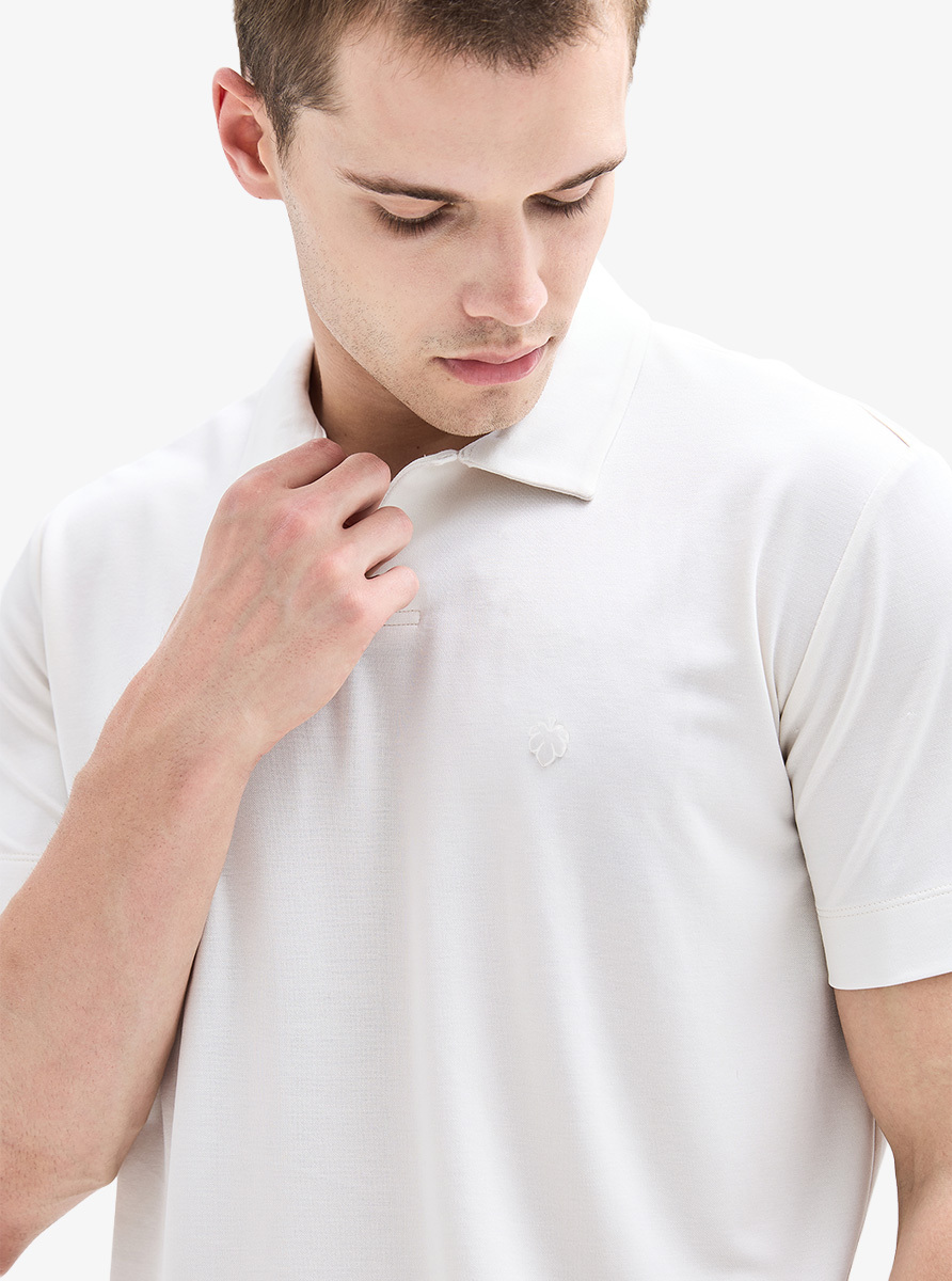 Erkek Polo Yaka T-Shirt 40907 - Krem - 5