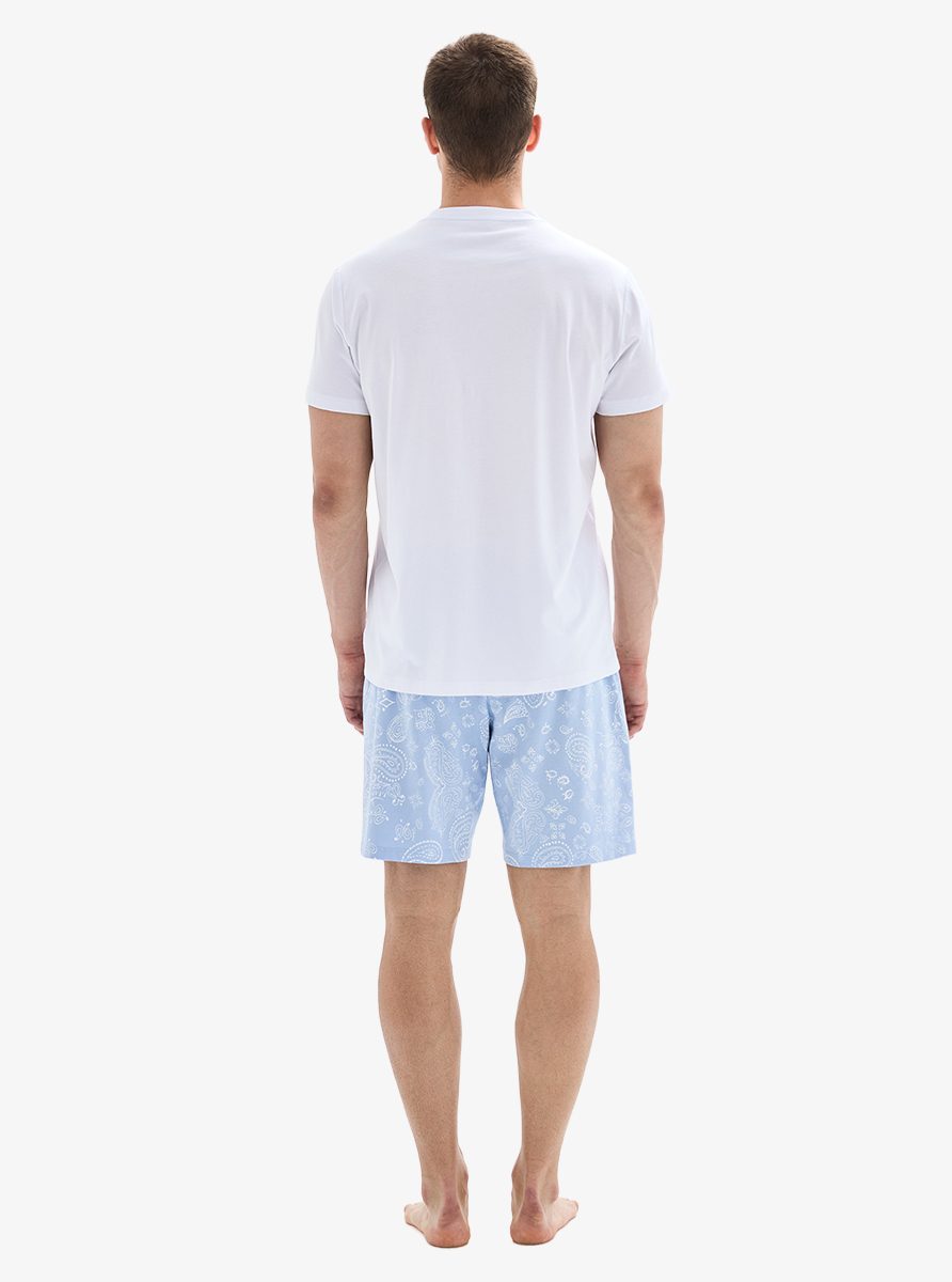 Erkek Şortlu Pijama Takımı 40898 - Beyaz - 2