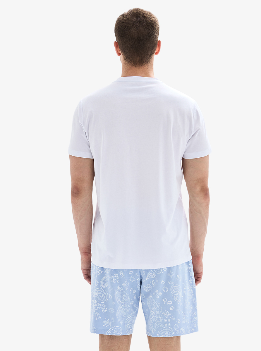 Erkek Şortlu Pijama Takımı 40898 - Beyaz - 4