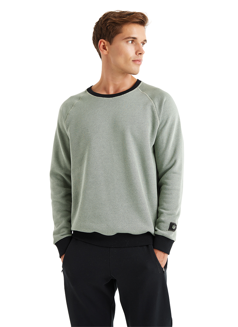 Erkek Sweatshirt 40622 - Yeşil - 1