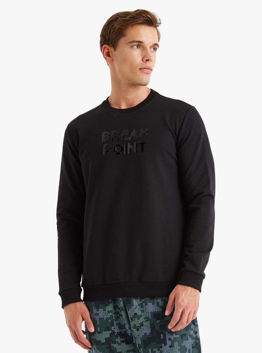 Erkek Sweatshirt 40628 - Siyah - Blackspade