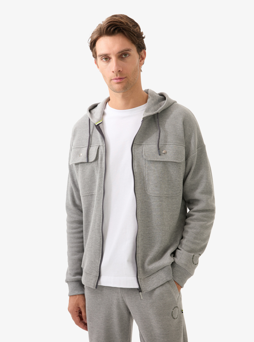 Erkek Sweatshirt 40835 - Gri Melanj - Blackspade