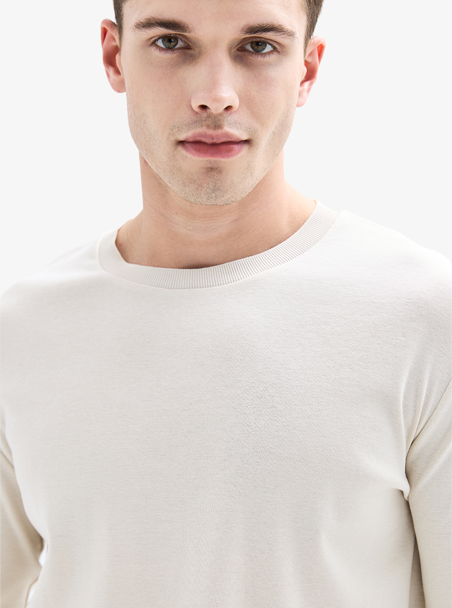 Erkek Sweatshirt 40924 - Krem - 5