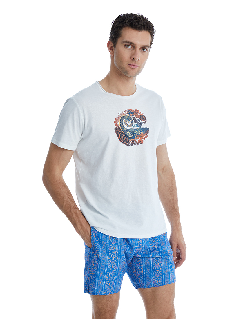 Erkek T-Shirt 10641 - Beyaz - 3