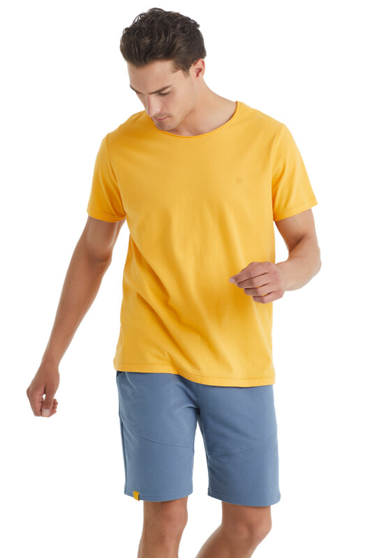 Erkek T-Shirt 40045 - Sarı - Blackspade