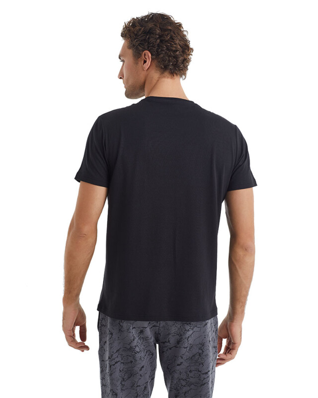 Erkek T-Shirt 40080 - Siyah - 4