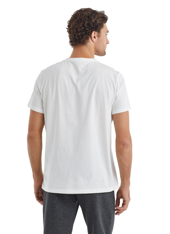 Erkek T-Shirt 40445 - Beyaz - 3