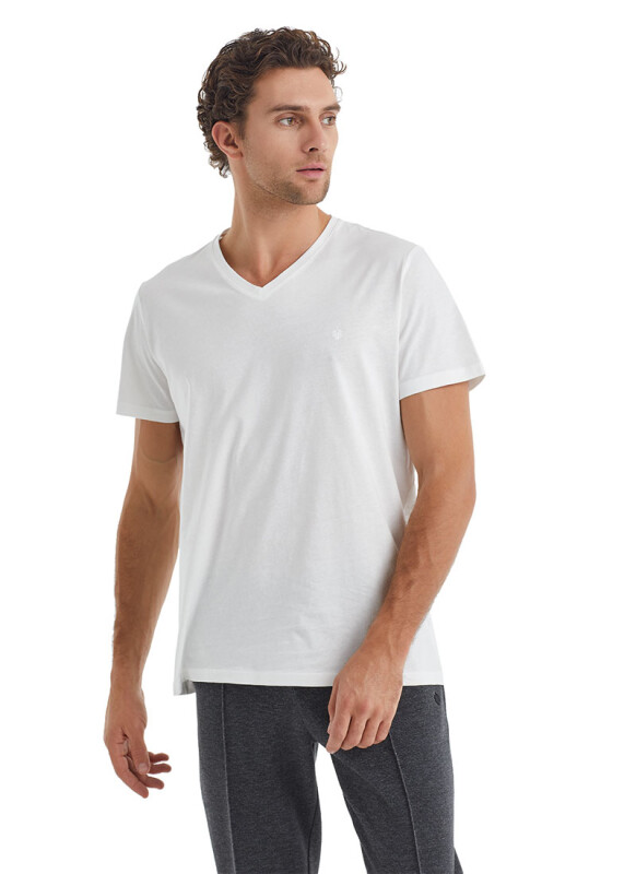 Erkek T-Shirt 40445 - Beyaz - Blackspade (1)