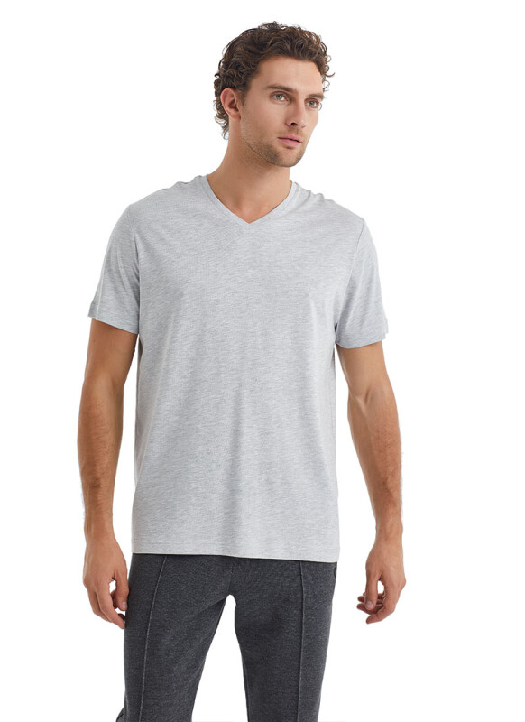 Erkek T-Shirt 40445 - Gri Melanj - Blackspade (1)