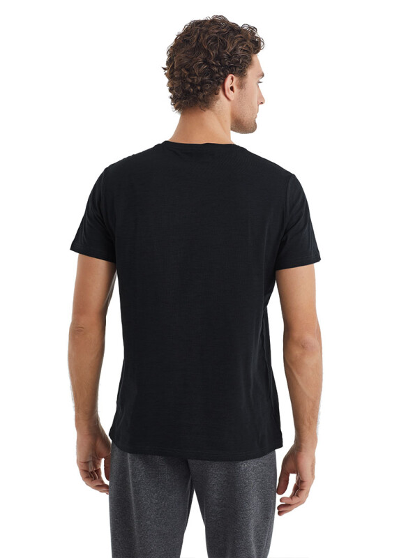 Erkek T-Shirt 40445 - Siyah - 3