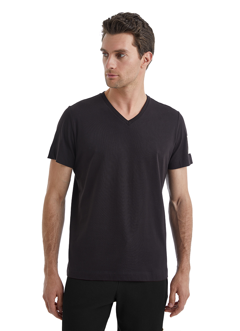 Erkek T-Shirt 40450 - Siyah - 4