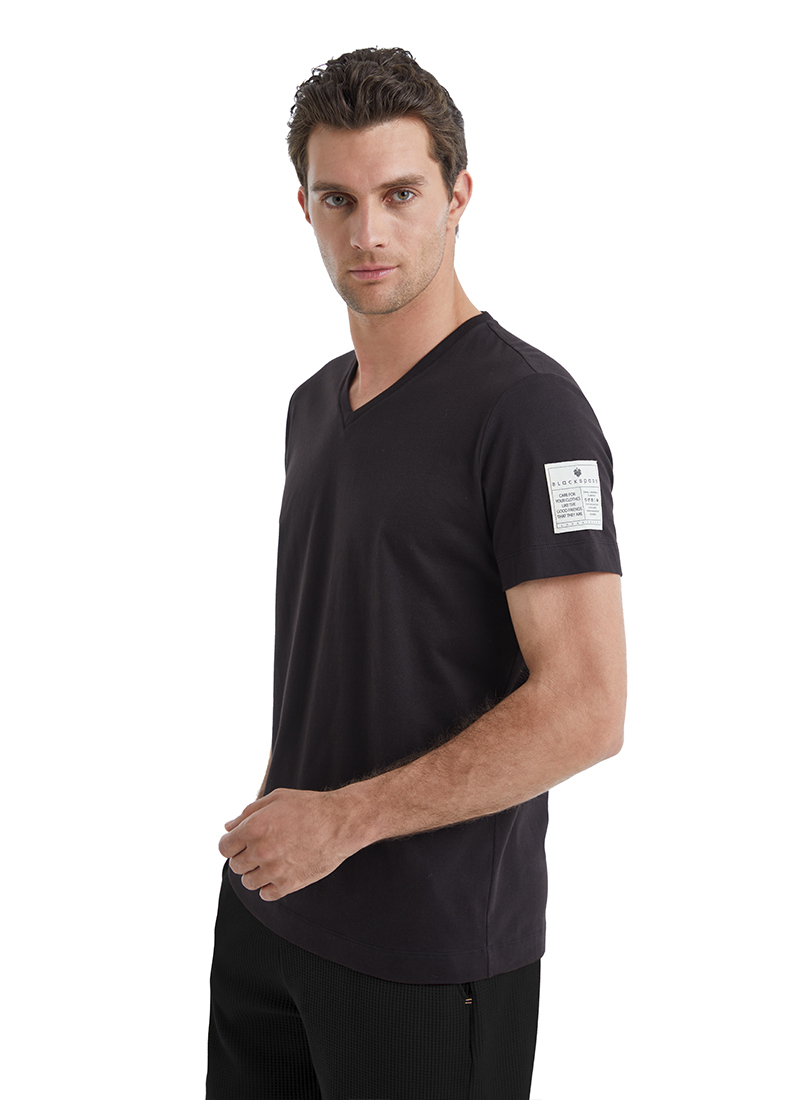 Erkek T-Shirt 40450 - Siyah - 5