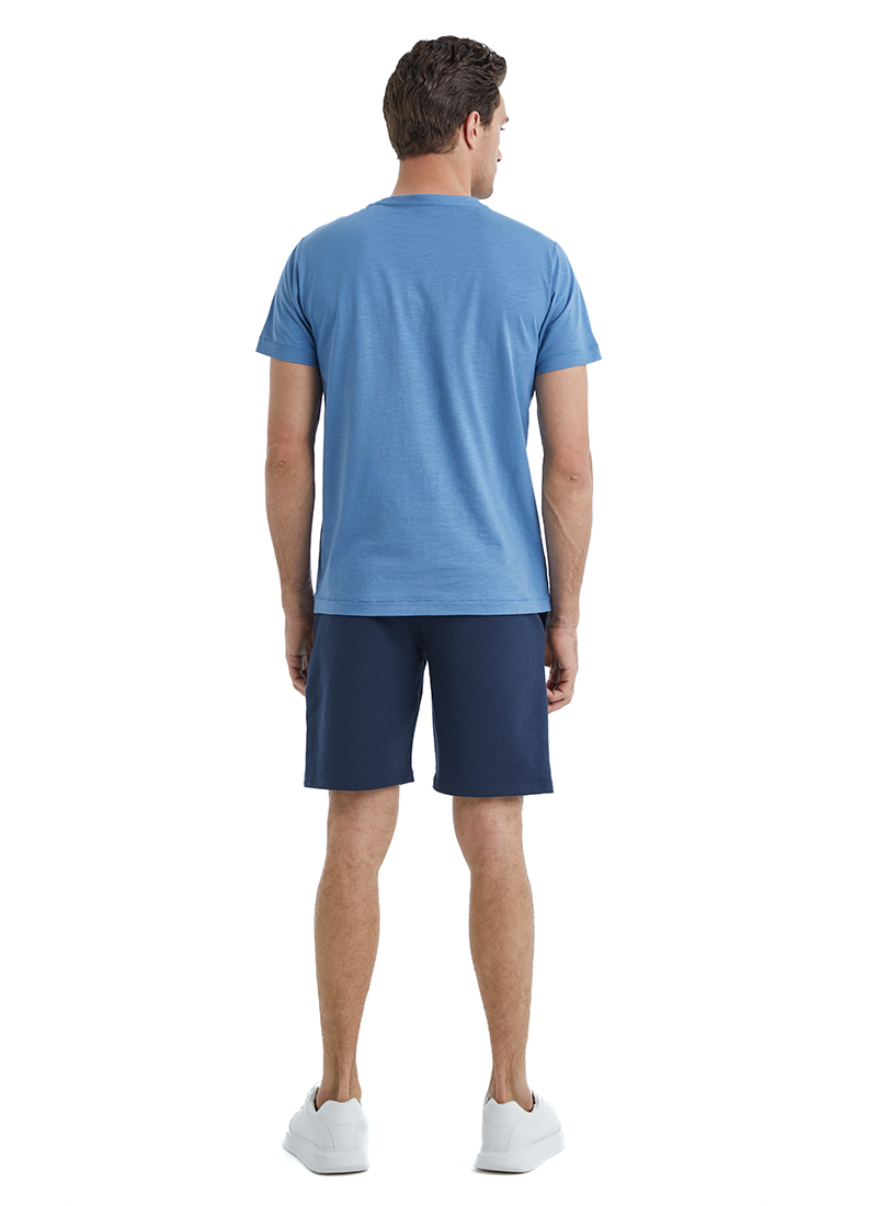 Erkek T-Shirt 40503 - Mavi - 5