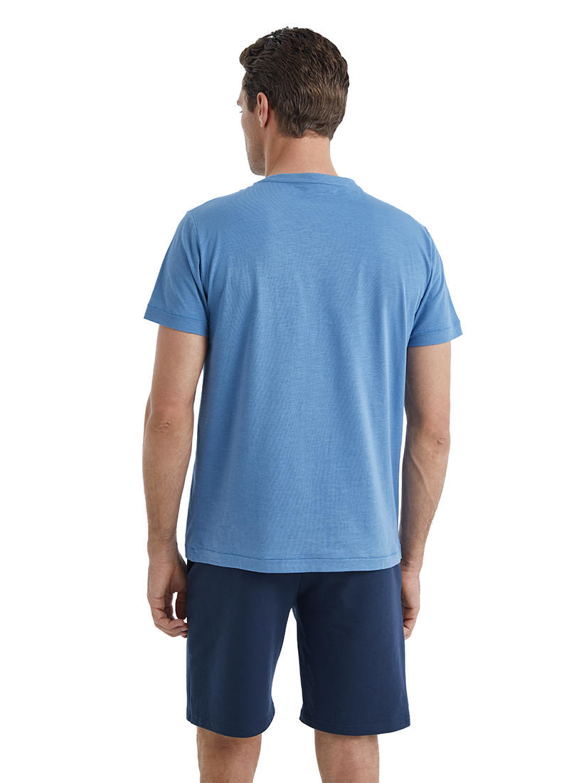 Erkek T-Shirt 40503 - Mavi - 5