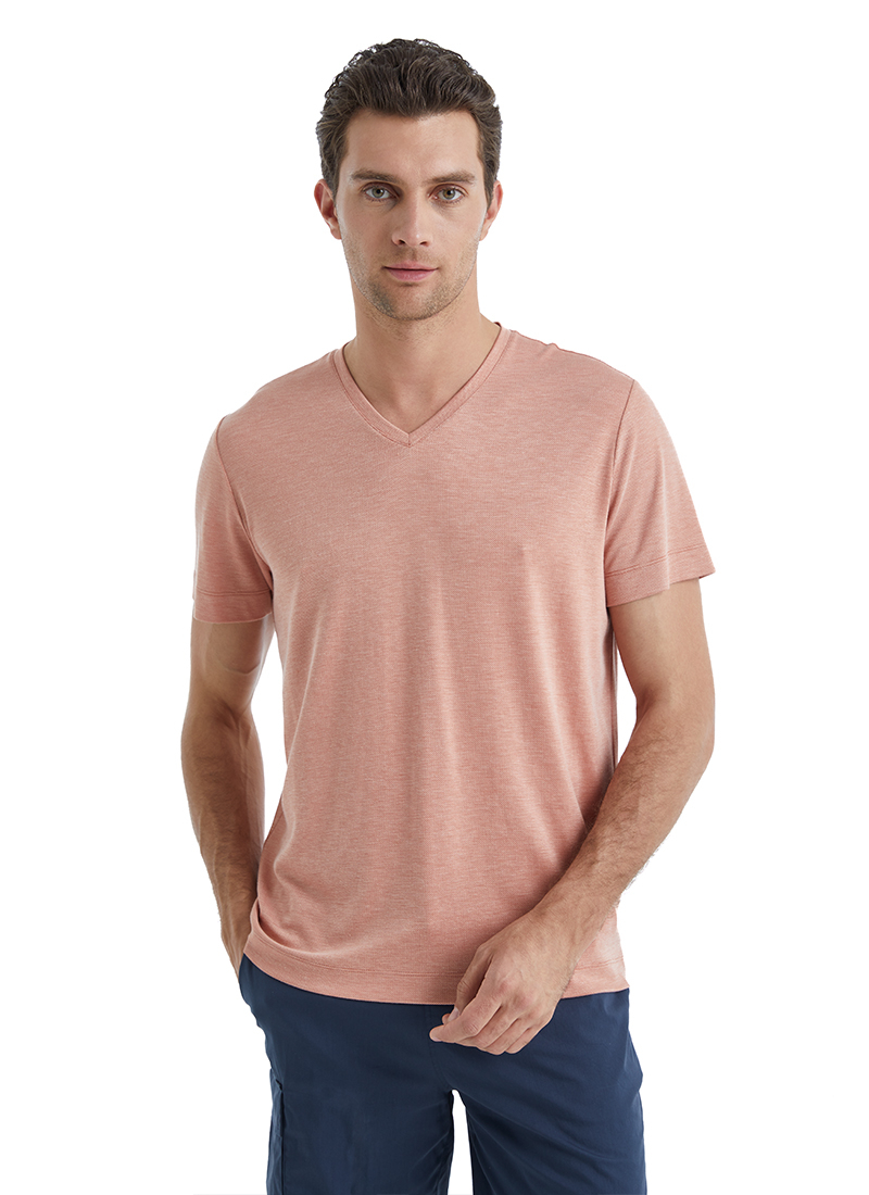 Erkek T-Shirt 40508 - Pembe - 1