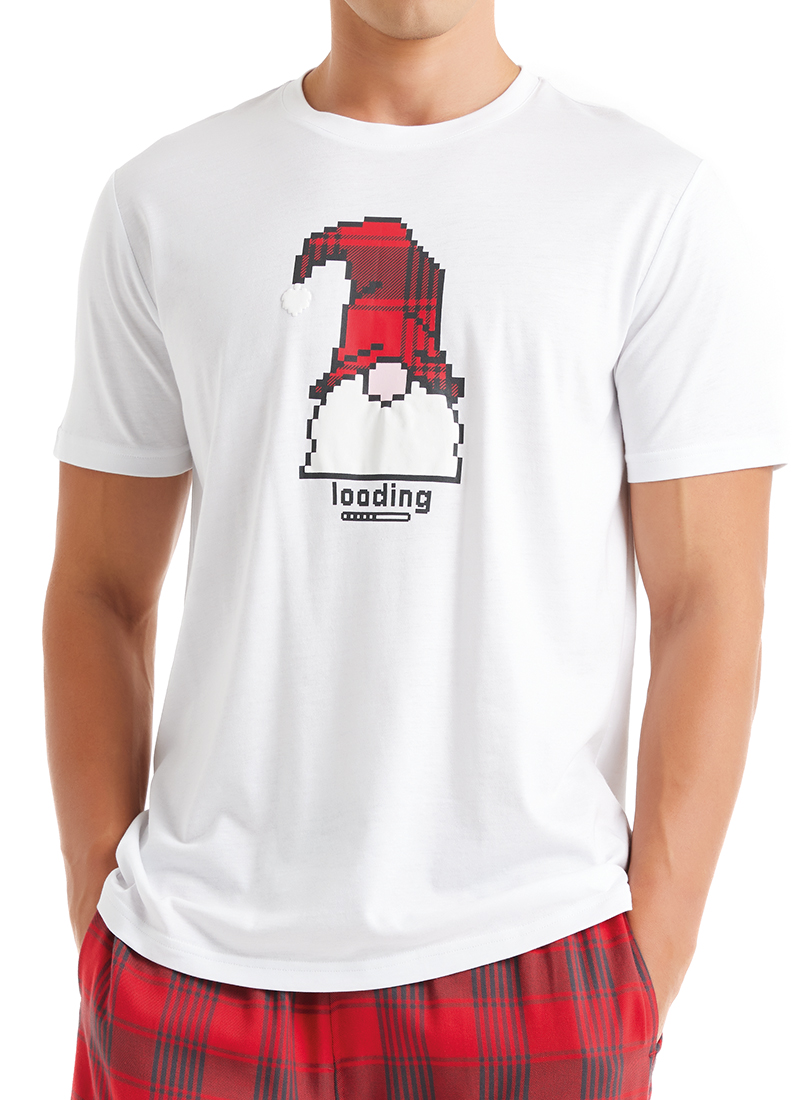 Erkek T-Shirt 40594 - Beyaz - Blackspade