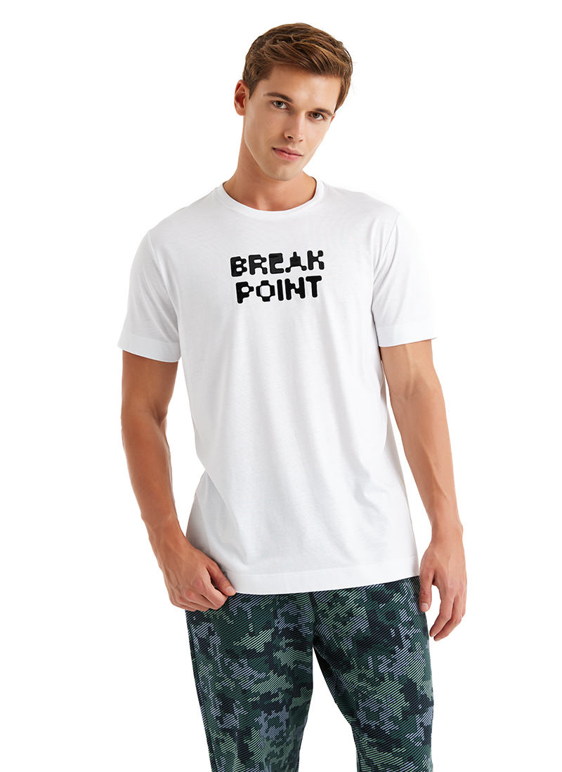 Erkek T-Shirt 40626 - Beyaz - Blackspade (1)