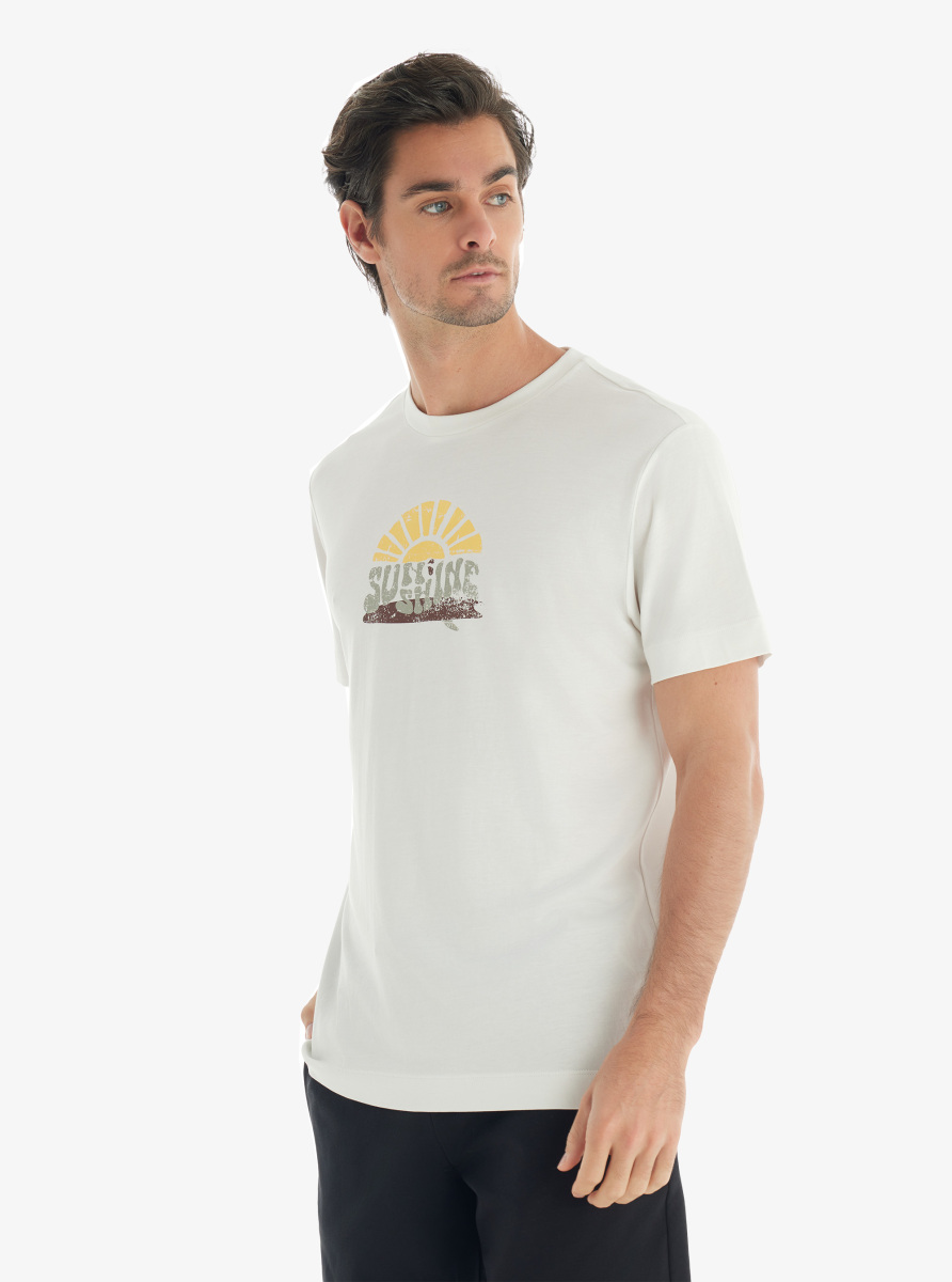 Erkek T-Shirt 40732 - Krem - 2