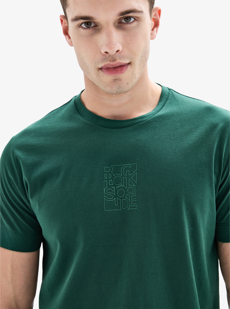 Erkek T-Shirt 40920 - Koyu Yeşil - 5