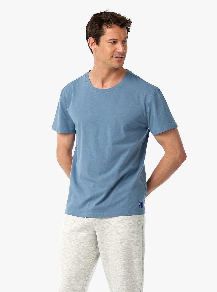 Erkek T-Shirt 41034 - Mavi - 1