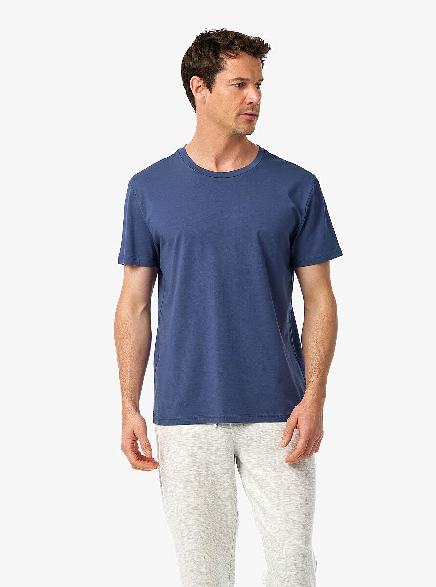 Erkek T-Shirt 41036 - Mavi - Blackspade
