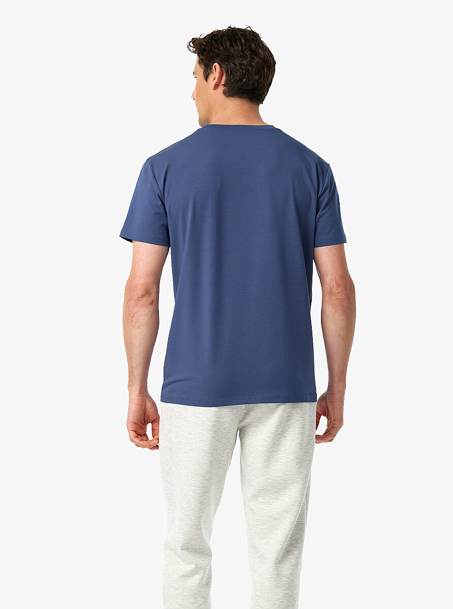 Erkek T-Shirt 41036 - Mavi - Blackspade (1)