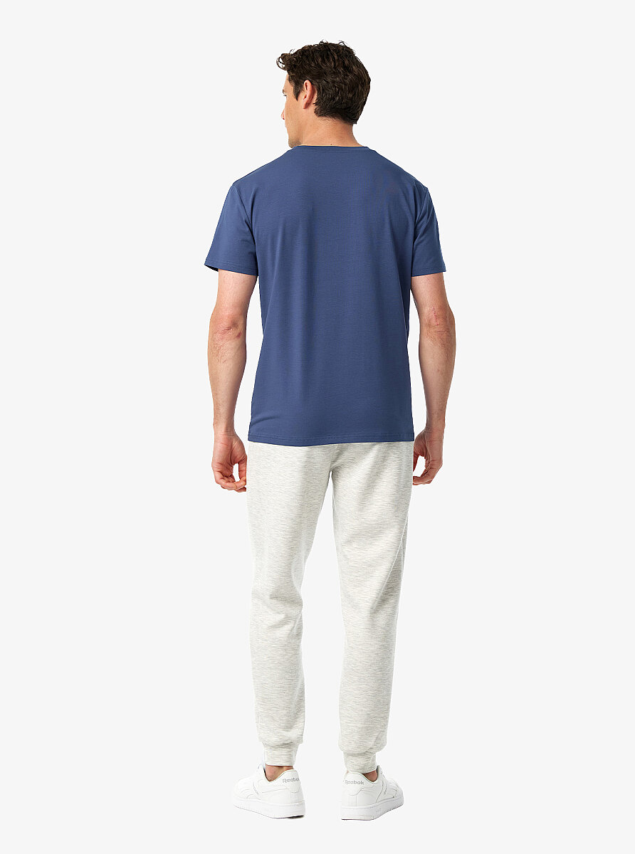 Erkek T-Shirt 41036 - Mavi - 5